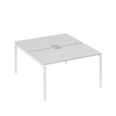 Рабочая станция 2х140 с металлокаркасом DUE серый / металлокаркас белый А4 Б2 177 СЕ