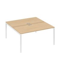 Рабочая станция (2х160) с металлокаркасом DUE натуральный дуб / металлокаркас белый А4 Б2 178 НД