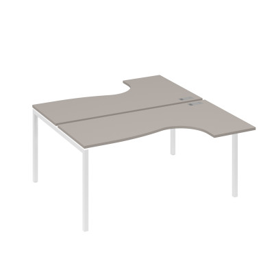 Рабочая станция каркас DUE (2х160) столы Классика мокко премиум / металлокаркас белый А4 Б2 182 МП