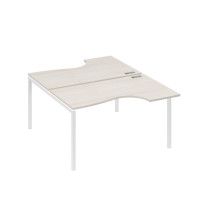 Рабочая станция металлокаркас DUE со столами (2х140) Классика дуб / металлокаркас белый А4 Б2 184 ДШ