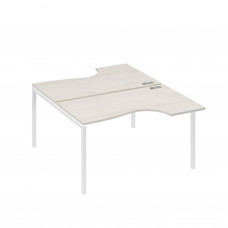 Рабочая станция металлокаркас DUE со столами (2х140) Классика дуб / металлокаркас белый А4 Б2 184 ДШ