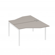 Рабочая станция (2х140) со столами Техно каркас DUE мокко премиум / металлокаркас белый А4 Б2 187 МП