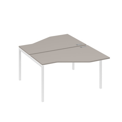 Рабочая станция (2х140) со столами Техно каркас DUE мокко премиум / металлокаркас белый А4 Б2 187 МП