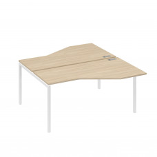 Рабочая станция опоры DUE столы Техно (2х160) дуб скандинавский / металлокаркас белый А4 Б2 188 ДК