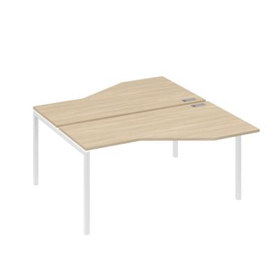 Рабочая станция опоры DUE столы Техно (2х160) дуб скандинавский / металлокаркас белый А4 Б2 188 ДК