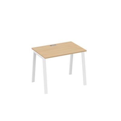 Стол письменный на металлокаркасе TRE натуральный дуб / металлокаркас белый А4 Б3 012 НД