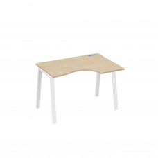 Стол на металлокаркасе TRE правый "Классика" эргономичный дуб скандинавский / металлокаркас белый А4 Б3 042 ДК