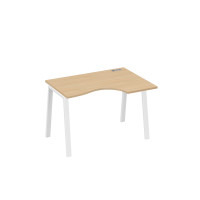 Стол на металлокаркасе TRE правый "Классика" эргономичный натуральный дуб / металлокаркас белый А4 Б3 042 НД