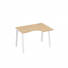 Стол на металлокаркасе TRE правый "Классика" эргономичный натуральный дуб / металлокаркас белый А4 Б3 042 НД