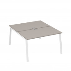 Рабочая станция каркас TRE 2х140 офисная мокко премиум / металлокаркас белый А4 Б3 177 МП