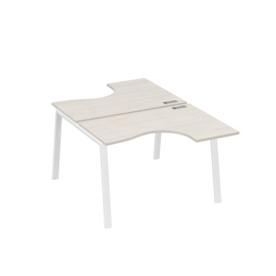 Рабочая станция каркас TRE столы Классика (2х120) дуб / металлокаркас белый А4 Б3 180 ДШ