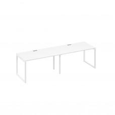 Рабочая станция (2х140) с металлокаркасом QUATTRO белый премиум / металлокаркас белый А4 Б4 024-2 БП