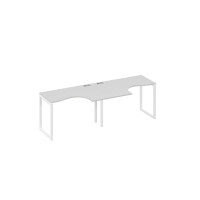 Рабочая станция столы Классика опоры QUATTRO (2х120) серый / металлокаркас белый А4 Б4 031-2 СЕ