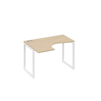 Стол "Классика" на металлокаркасе QUATTRO эргономичный левый дуб скандинавский / металлокаркас белый А4 Б4 031 ДК