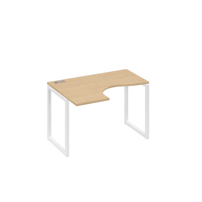 Стол "Классика" на металлокаркасе QUATTRO эргономичный левый натуральный дуб / металлокаркас белый А4 Б4 031 НД