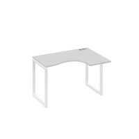 Стол 120 эргономичный правый Классика каркас QUATTRO серый / металлокаркас белый А4 Б4 032 СЕ