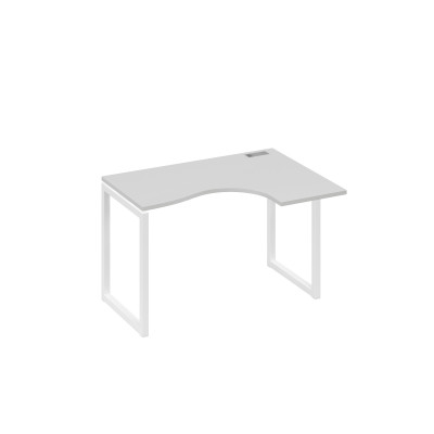 Стол 120 эргономичный правый Классика каркас QUATTRO серый / металлокаркас белый А4 Б4 032 СЕ