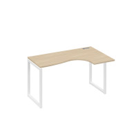Стол металлокаркас QUATTRO эргономичный правый "Классика" дуб скандинавский / металлокаркас белый А4 Б4 034 ДК