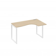 Стол металлокаркас QUATTRO эргономичный правый "Классика" дуб скандинавский / металлокаркас белый А4 Б4 034 ДК