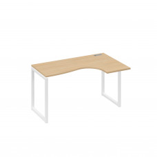 Стол металлокаркас QUATTRO эргономичный правый "Классика" натуральный дуб / металлокаркас белый А4 Б4 034 НД