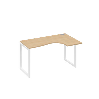Стол металлокаркас QUATTRO эргономичный правый "Классика" натуральный дуб / металлокаркас белый А4 Б4 034 НД