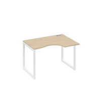 Стол эргономичный правый на каркас QUATTRO Классика дуб скандинавский / металлокаркас белый А4 Б4 042 ДК