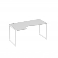 Стол эргономичный левый "Классика" на металлокаркасе QUATTRO серый / металлокаркас белый А4 Б4 045 СЕ
