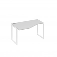 Стол левый "Техно" эргономичный на металлокаркасе QUATTRO серый / металлокаркас белый А4 Б4 053 СЕ