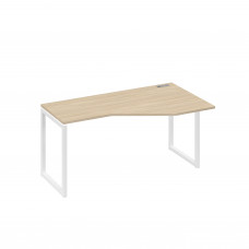 Стол "Техно" металлокаркас QUATTRO эргономичный правый дуб скандинавский / металлокаркас белый А4 Б4 056 ДК