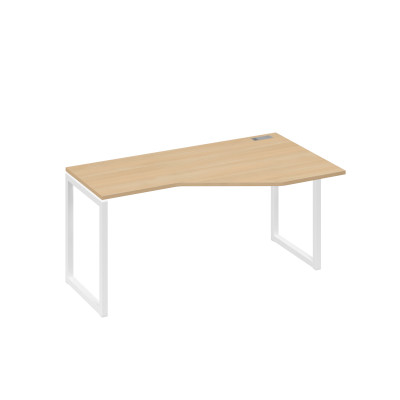 Стол "Техно" металлокаркас QUATTRO эргономичный правый натуральный дуб / металлокаркас белый А4 Б4 056 НД