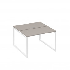 Рабочая станция с опорами QUATTRO (2х120) мокко премиум / металлокаркас белый А4 Б4 170 МП