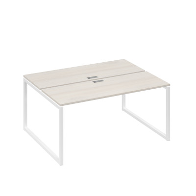 Рабочая станция каркасе QUATTRO (2х160) дуб / металлокаркас белый А4 Б4 172 ДШ