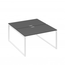 Рабочая станция QUATTRO (2х140) опоры металлокаркас антрацит премиум / металлокаркас белый А4 Б4 177 АР