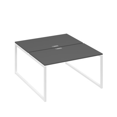 Рабочая станция QUATTRO (2х140) опоры металлокаркас антрацит премиум / металлокаркас белый А4 Б4 177 АР