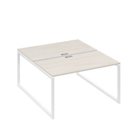 Рабочая станция QUATTRO (2х140) опоры металлокаркас дуб / металлокаркас белый А4 Б4 177 ДШ