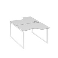 Рабочая станция столы Классика QUATTRO (2х120) серый / металлокаркас белый А4 Б4 183 СЕ