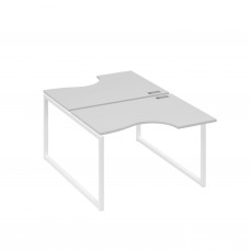Рабочая станция столы Классика QUATTRO (2х120) серый / металлокаркас белый А4 Б4 183 СЕ