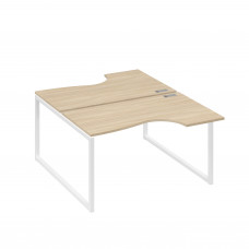 Рабочая станция каркас QUATTRO (2х140) столы Классика дуб скандинавский / металлокаркас белый А4 Б4 184 ДК