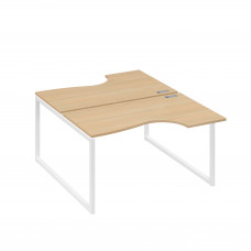 Рабочая станция каркас QUATTRO (2х140) столы Классика натуральный дуб / металлокаркас белый А4 Б4 184 НД