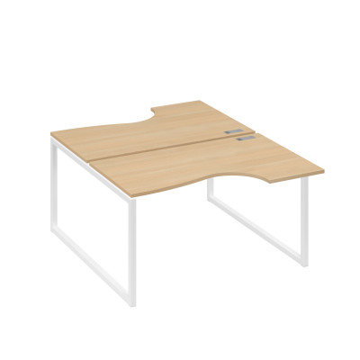 Рабочая станция каркас QUATTRO (2х140) столы Классика натуральный дуб / металлокаркас белый А4 Б4 184 НД