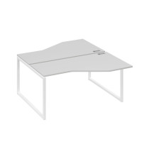 Рабочая станция со столами Техно (2х160) каркас QUATTRO серый / металлокаркас белый А4 Б4 188 СЕ