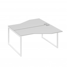 Рабочая станция со столами Техно (2х160) каркас QUATTRO серый / металлокаркас белый А4 Б4 188 СЕ