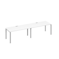 Рабочая станция каркас UNO столы (2х160) белый премиум / металлокаркас серый А4 С1 025-2 БП
