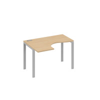 Стол левый эргономичный "Классика" на металлокаркасе UNO натуральный дуб / металлокаркас серый А4 С1 031 НД