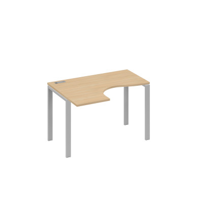 Стол левый эргономичный "Классика" на металлокаркасе UNO натуральный дуб / металлокаркас серый А4 С1 031 НД
