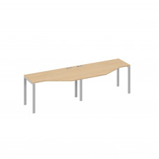 Рабочая станция столы Техно на металлокаркасе UNO (2х140) натуральный дуб / металлокаркас серый А4 С1 053-2 НД