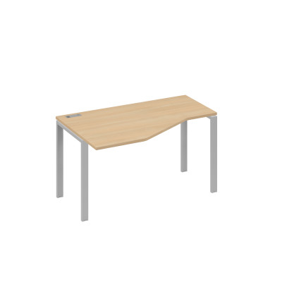 Стол 140х90 эргономичный левый Техно каркас UNO натуральный дуб / металлокаркас серый А4 С1 053 НД