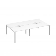 Станция на металлокаркасе UNO столы 4х140 белый премиум / металлокаркас серый А4 С1 177-2 БП