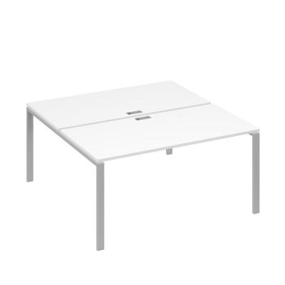 Рабочая станция опоры UNO столы 2х160 белый премиум / металлокаркас серый А4 С1 178 БП