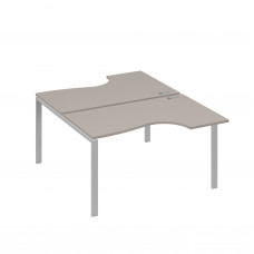 Рабочая станция (2х140) каркас UNO со столами Классика мокко премиум / металлокаркас серый А4 С1 184 МП